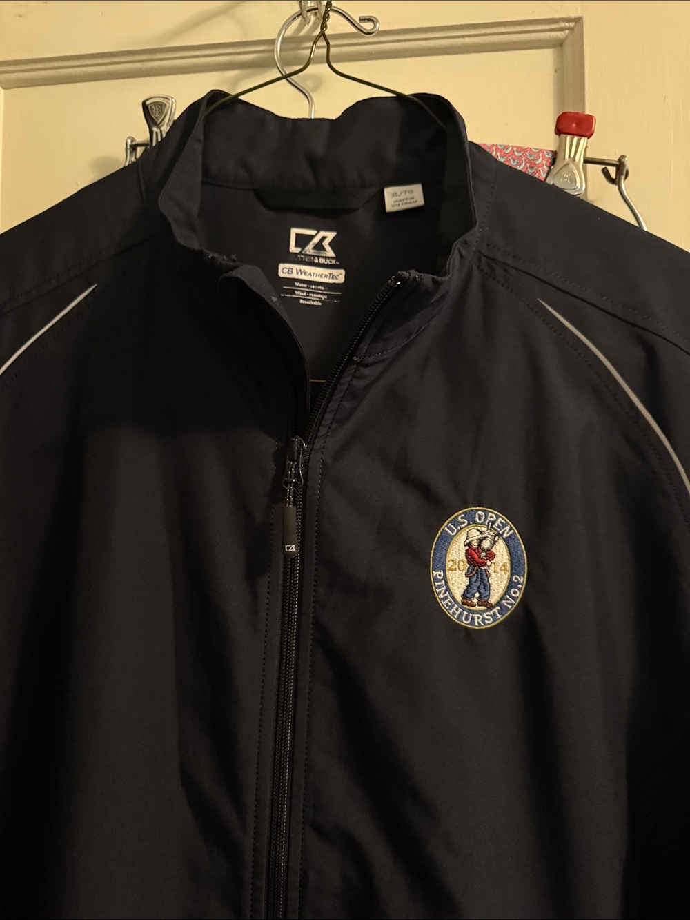 Cutter & Buck Navy Windbreaker Jacket with U.S. Open Patch